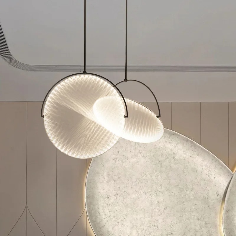 Home Bar And Counter - 북유럽 스타일의 예술적인 패브릭 LED 펜던트