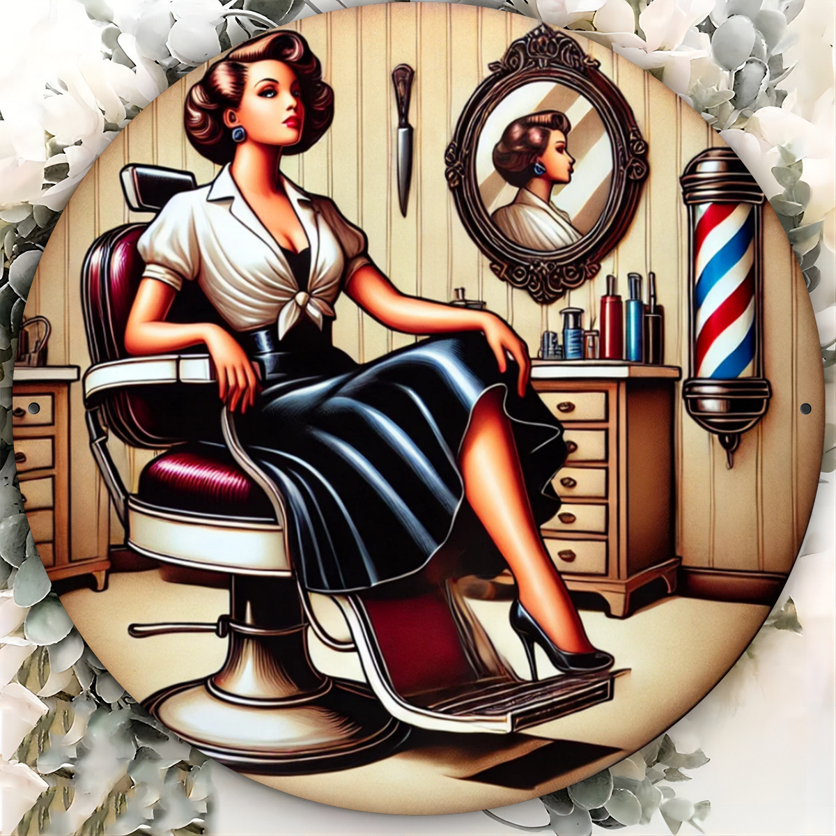 빈티지 이발소 금속 간판 1개, 미리 구멍이 뚫린 철제 - Home Barbershop 리뷰 및 가격