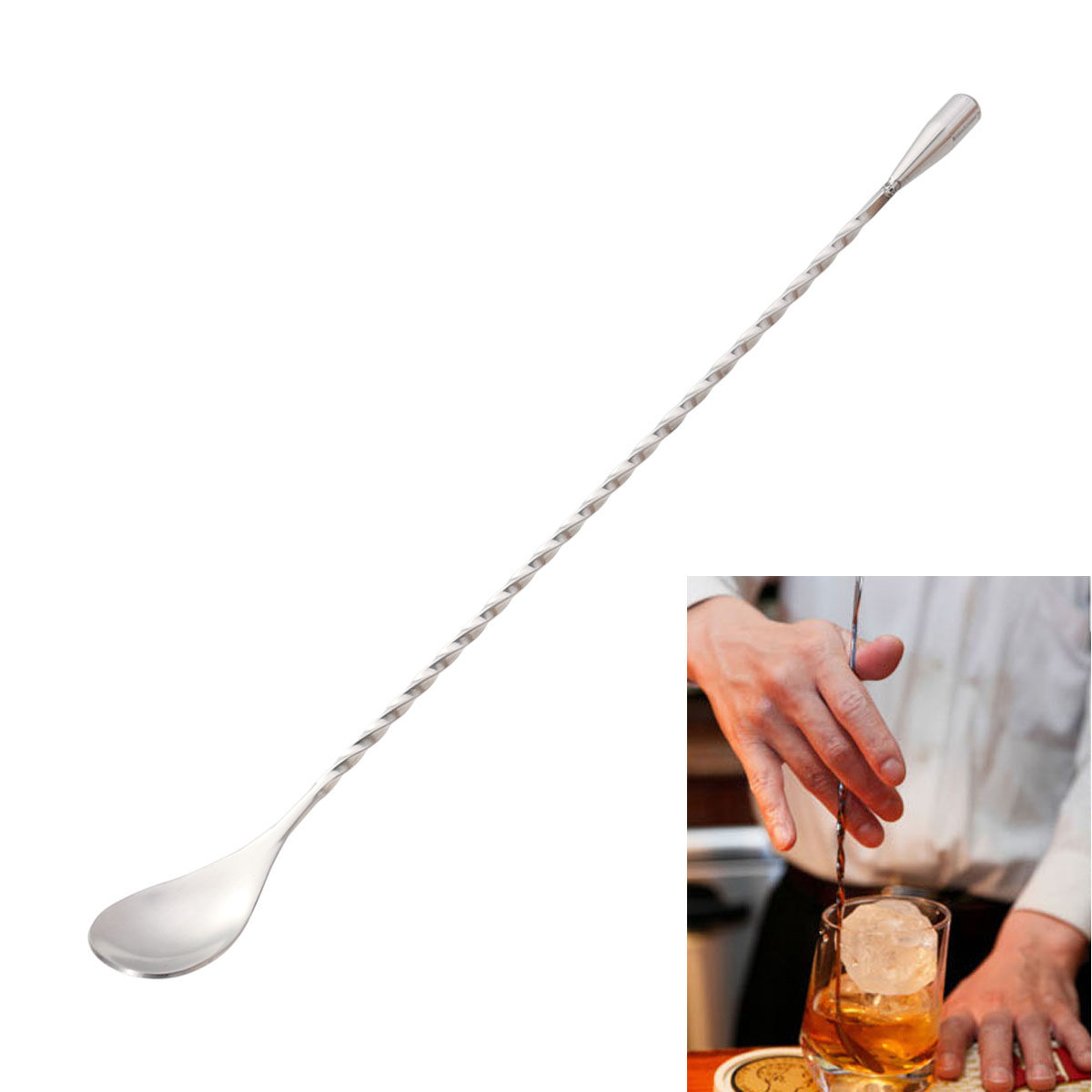 스테인리스 스틸 304 재질의 칵테일 바 스푼, 31c - Bar Spoon Twisted 리뷰 및 가격