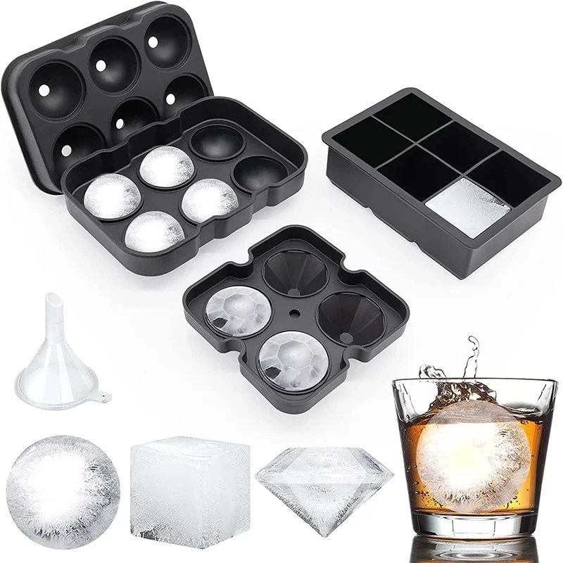 대형 아이스 큐브 트레이 뚜껑이있는 냉동고 용 실리콘  - Ice Mold Sphere 리뷰 및 가격